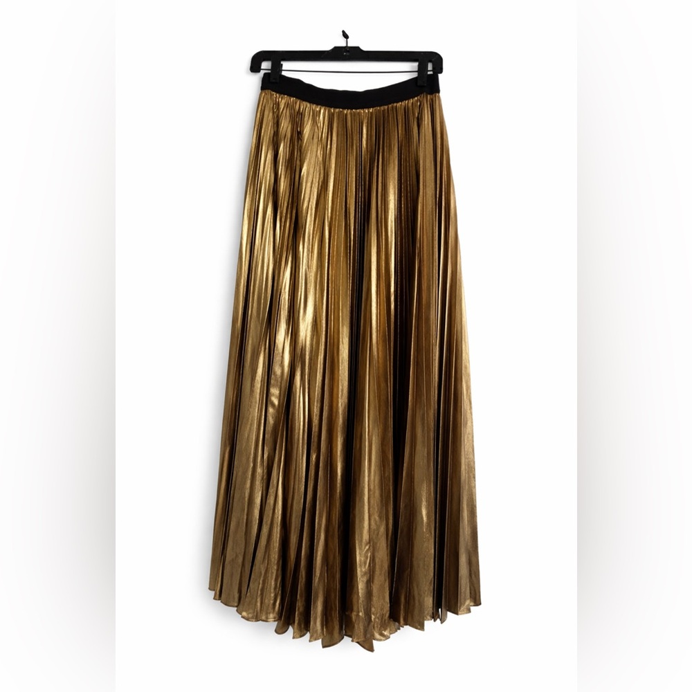 BCBGMaxAzria Metallic Gold Maxi Skirt